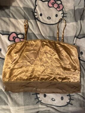 Victoria's Secret Gold Satin Spaghetti Strap Camisole